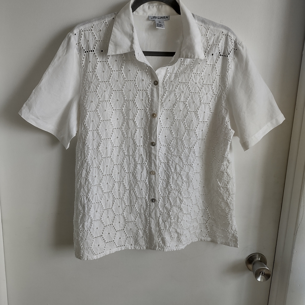 Linden White Linen Button-Up Shirt